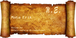 Mata Erik névjegykártya